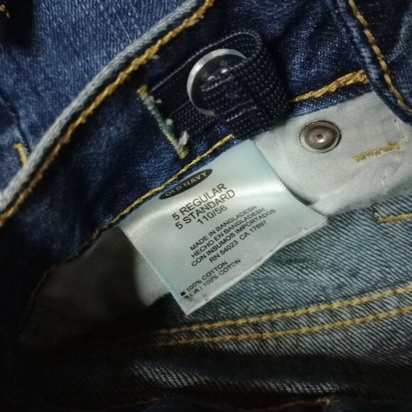 ⭐ Old Navy Astro Baggy Loose Fit Jeans Adjstble Waist Straight Leg Denim sz 5 - Picture 5 of 6